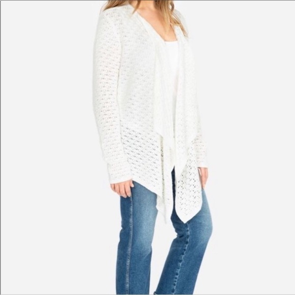Johnny Was Selah Draped Cardigan White 100% Cotton Sz S - Picture 3 of 13